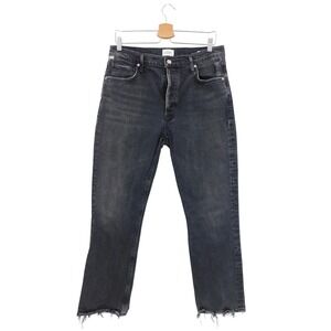 Citizens of Humanity Jolene High Rise Straight‎ Leg Jeans Black Wash Size 30